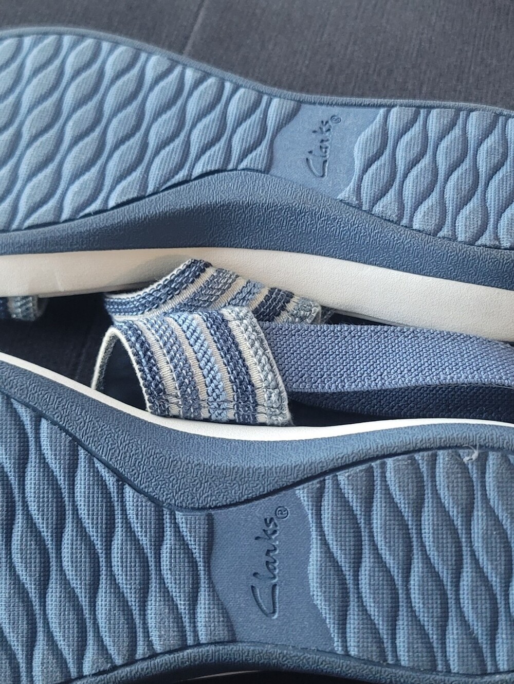 Women’s Blue Striped Comfort Sandals - Picture 8 of 9